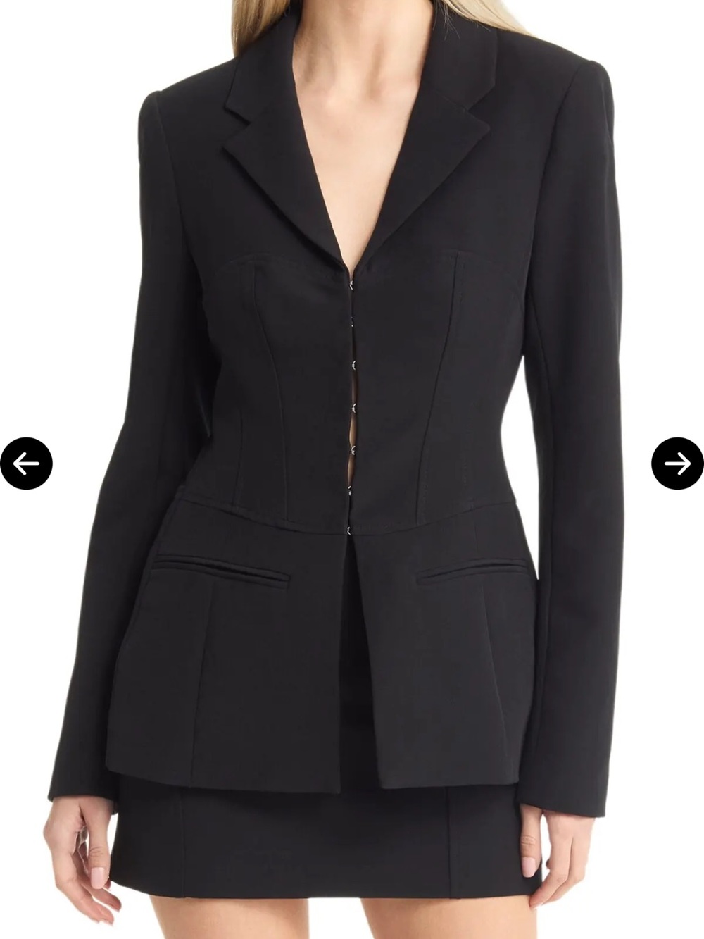 Open Edit - Black Fitted Corset Blazer